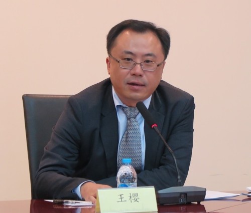 上海自貿區管理委員會對外聯絡局局長王櫻致辭。