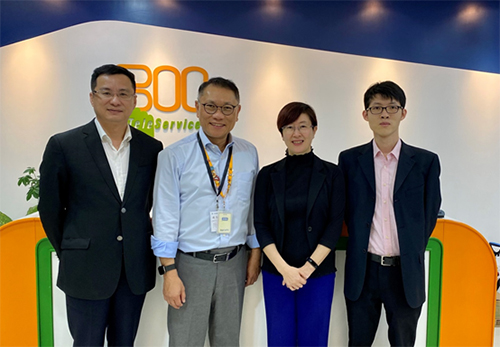 駐滬辦主任蔡亮 (右二) 與800飛翱集團主席和行政總裁黃有權 (左二)合影