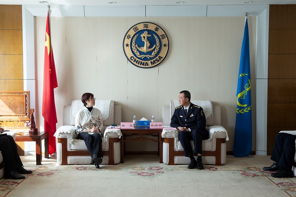 到訪山東事局駐滬辦主任：蔡亮（左）、山東海事局局長：王海宇（右）